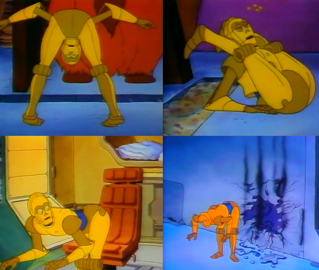 compilation of vintage droid cartoon c-3po ass poses
