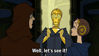 clone wars 2003 cartoon c-3po strip-style scene