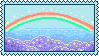 optimist walking on rainbow gif stamp