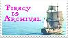 piracy is archival stamp sailing ship