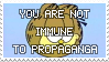 garfield you are not immune to propaganda stamp