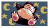 Snoozy snorlax gif stamp with star background