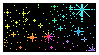 rainbow sparkles on black bg stamp