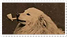 dog smoking a pipe sepia tone png stamp