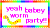worm party stamp