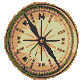 pixel art of a spinning compass