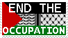palestinian flag / kefyah end the occupation stamp