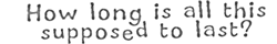 bumper sticker reading how long is all this supposed to last?
