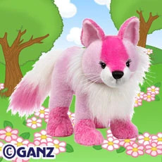 image of the pink webkinz fox plushie. it is very pink and very glamorous
