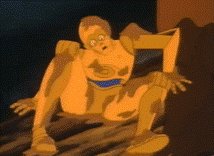 droids cartoon screencap- c3po covered in... oil