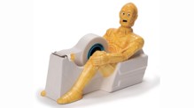 c-3po tape dispenser merch. The tape goes between the legs, obviously.
